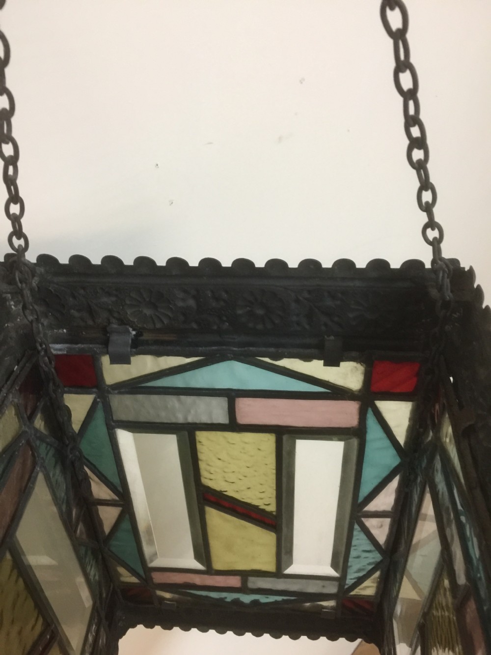 Nineteenth century stained glass lantern  View V
