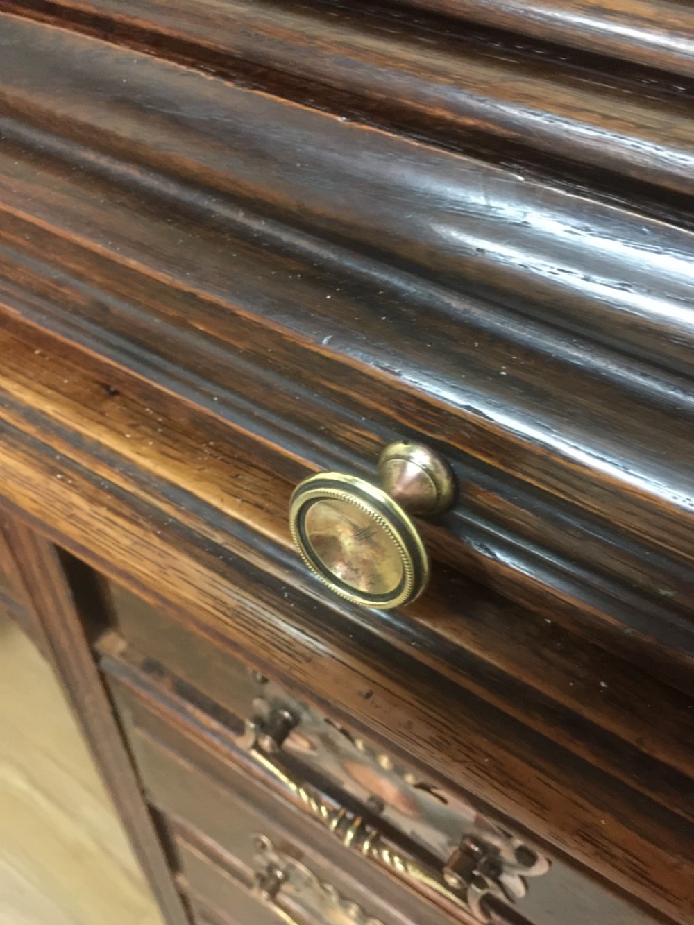 Nineteenth century oak roll top desk Superb quality  View XV