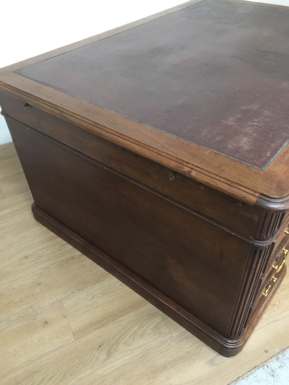 Nineteenth century large walnut partners desk View VI