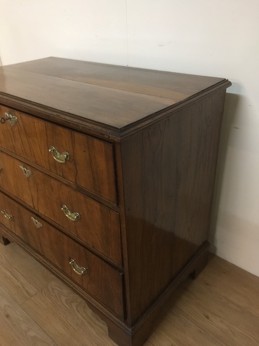 Late eighteenth century walnut three height chest of drawers  View IV