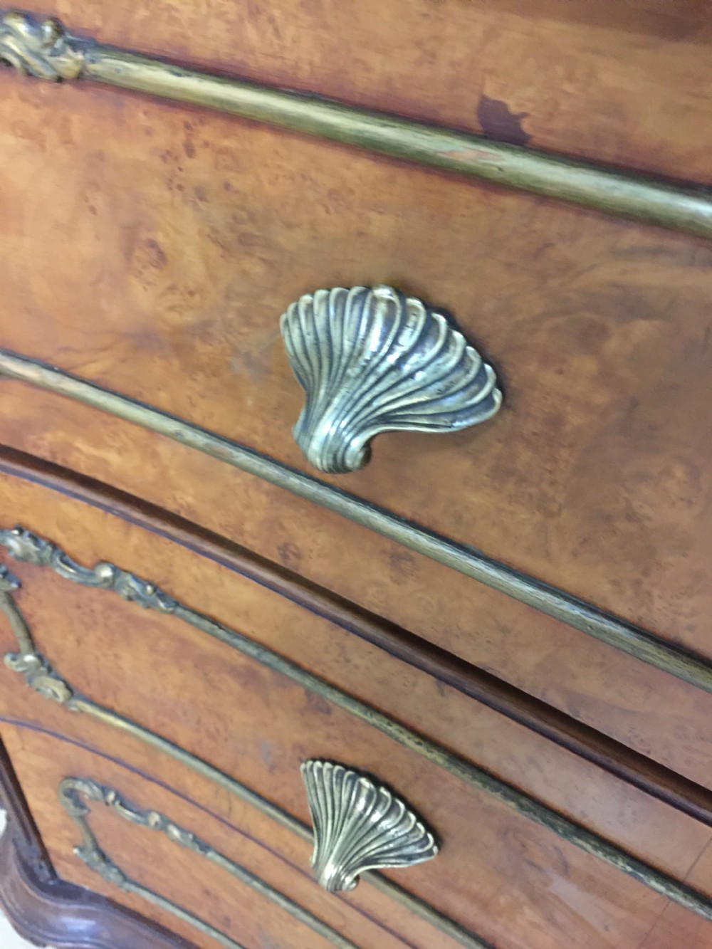 Burr walnut bombe Chest Of Drawers circa 1920 View X