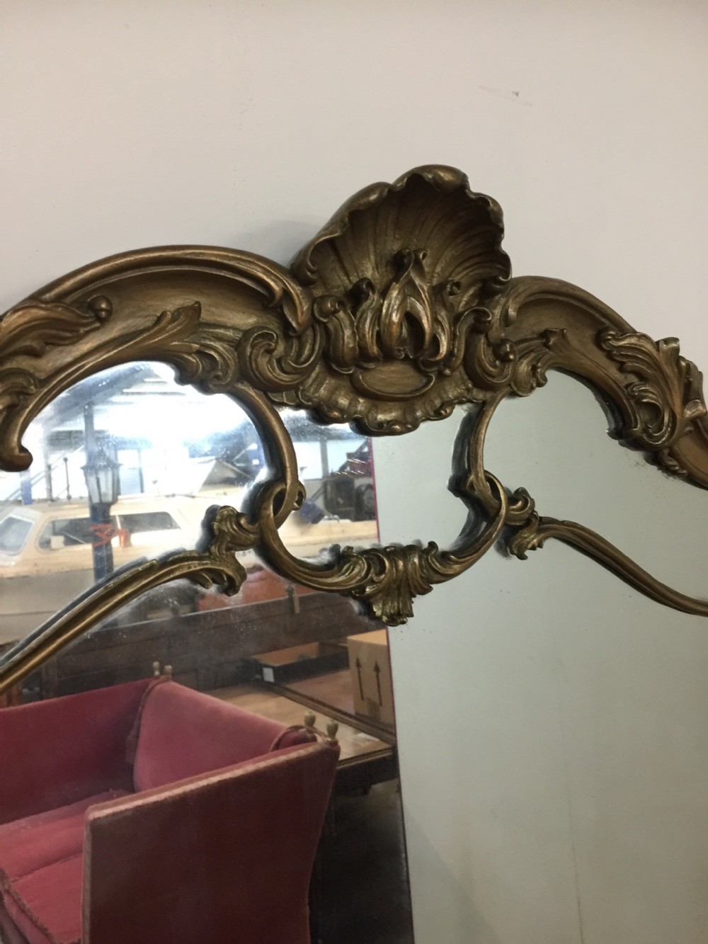 Rococo carved wood overmantel Italianate style  View III
