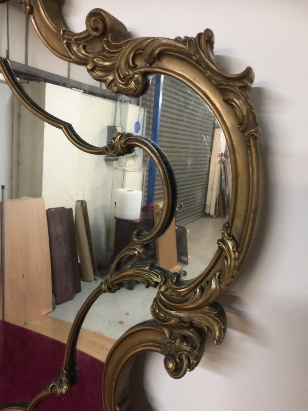 Rococo carved wood overmantel Italianate style  View IV
