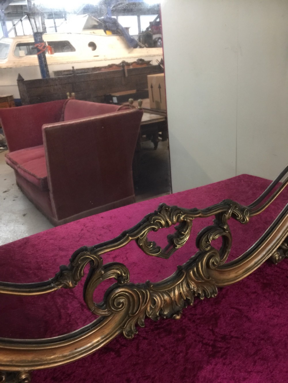 Rococo carved wood overmantel Italianate style  View V