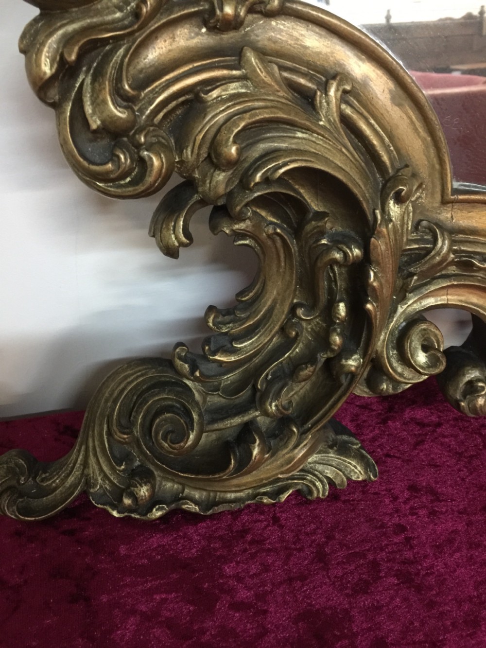 Rococo carved wood overmantel Italianate style  View VI