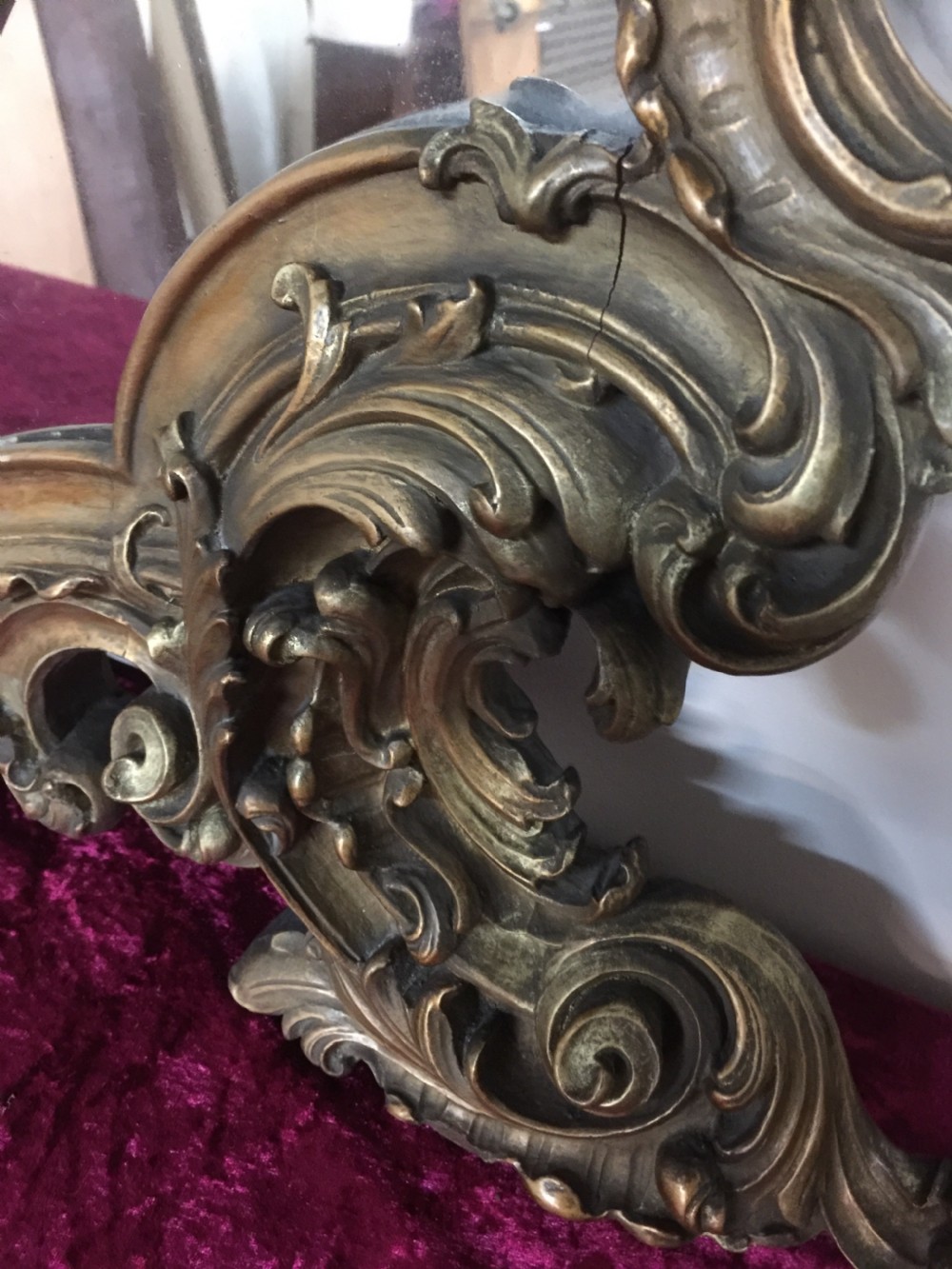 Rococo carved wood overmantel Italianate style  View IX