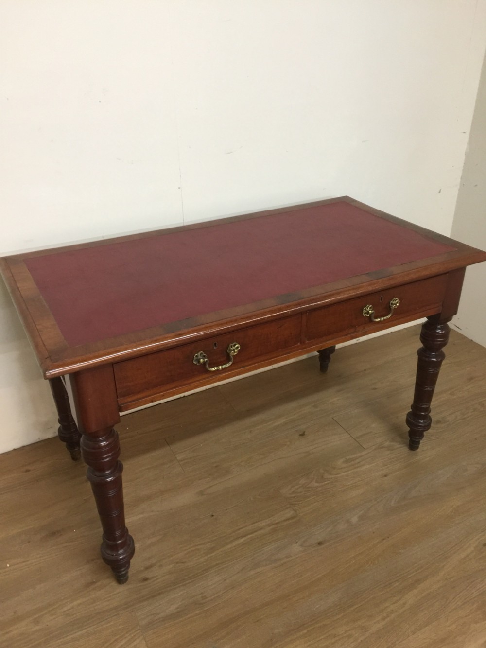 Nineteenth century two drawer walnut writing table