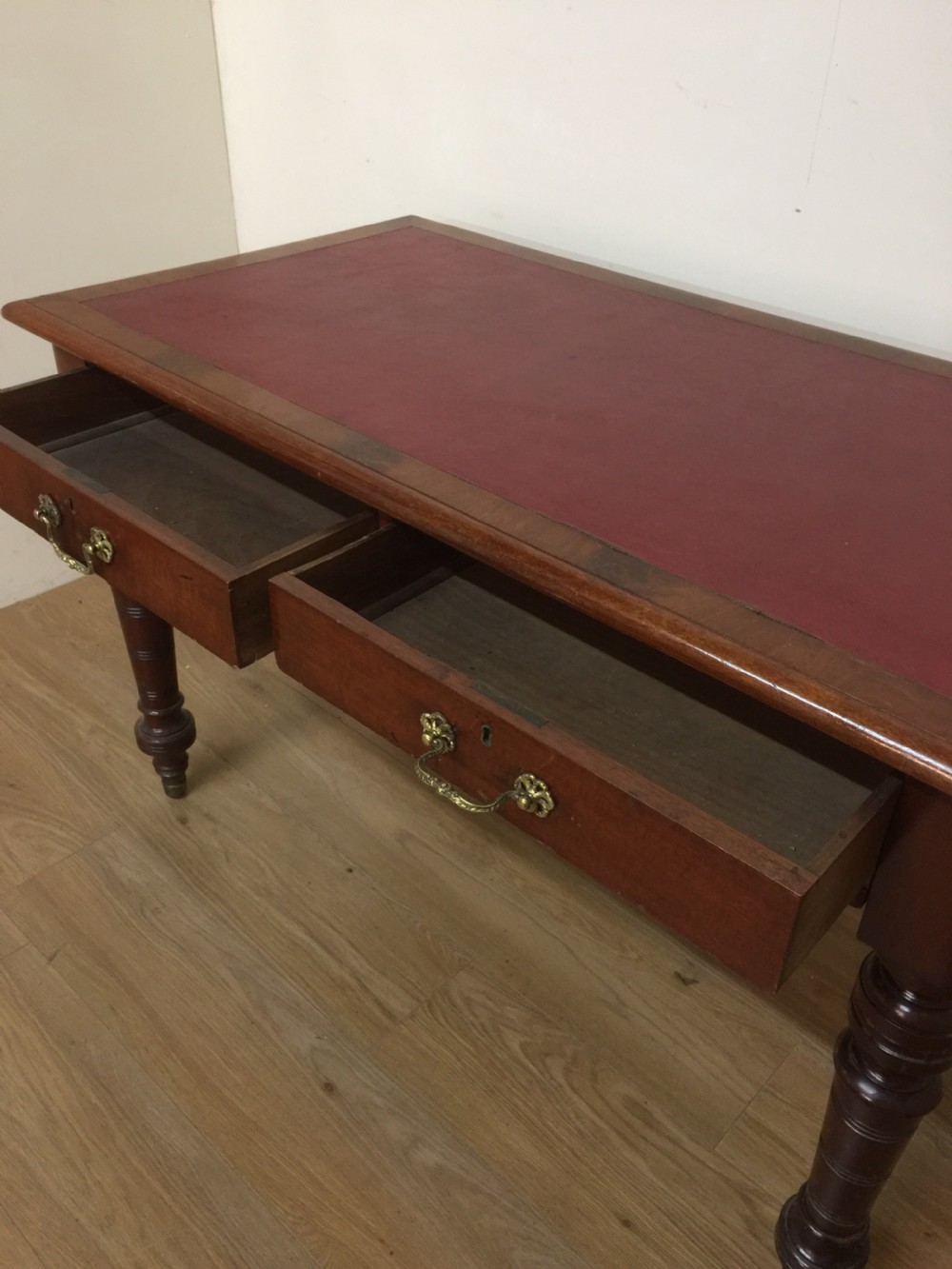 Nineteenth century two drawer walnut writing table View V