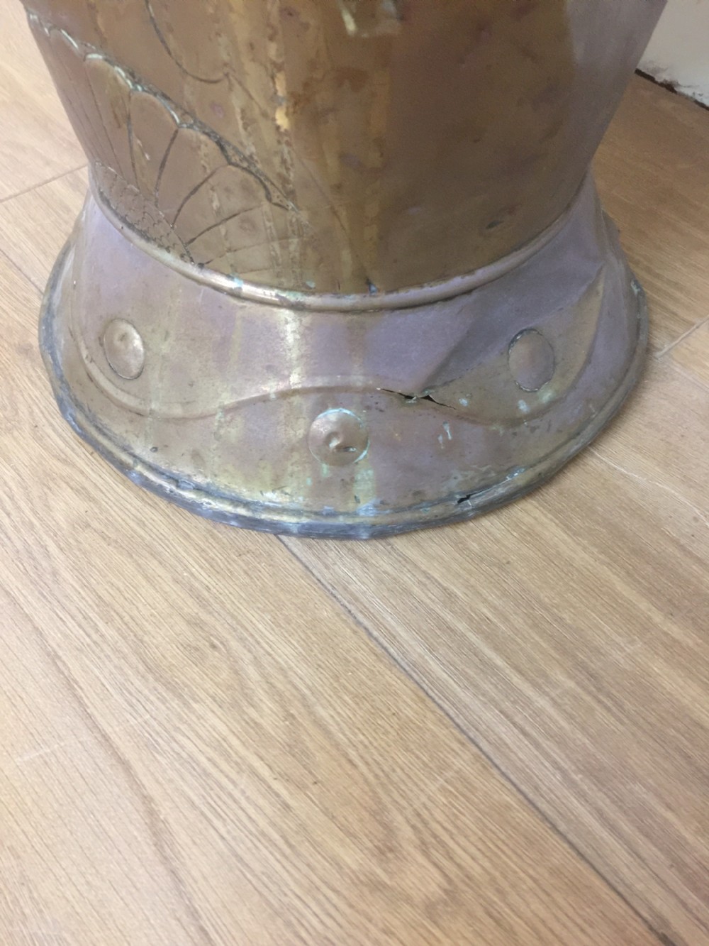 Nineteenth century brass grape hod View III