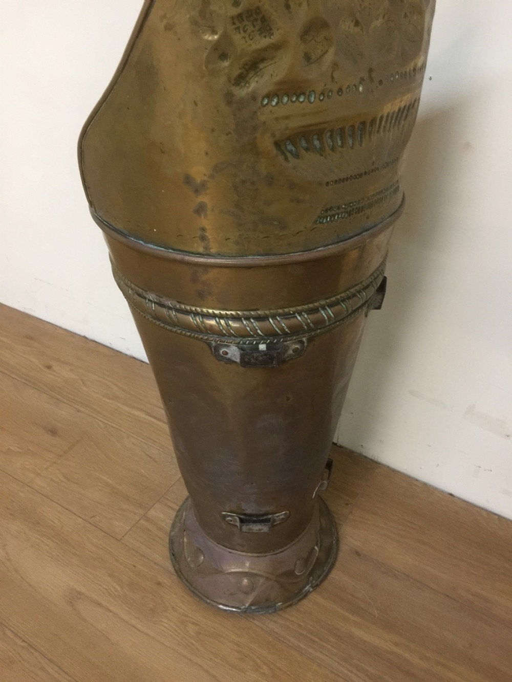 Nineteenth century brass grape hod View V