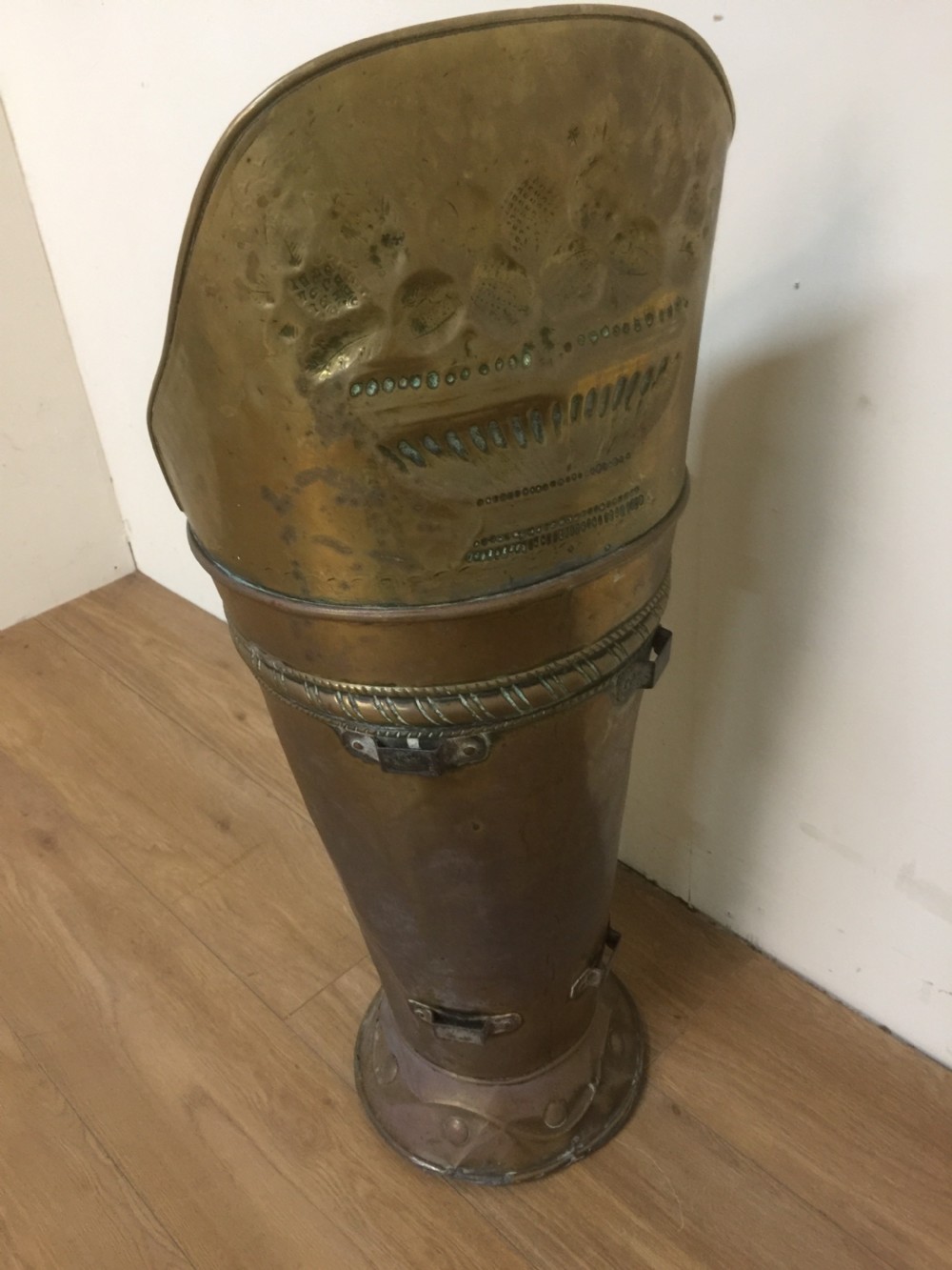 Nineteenth century brass grape hod View VI