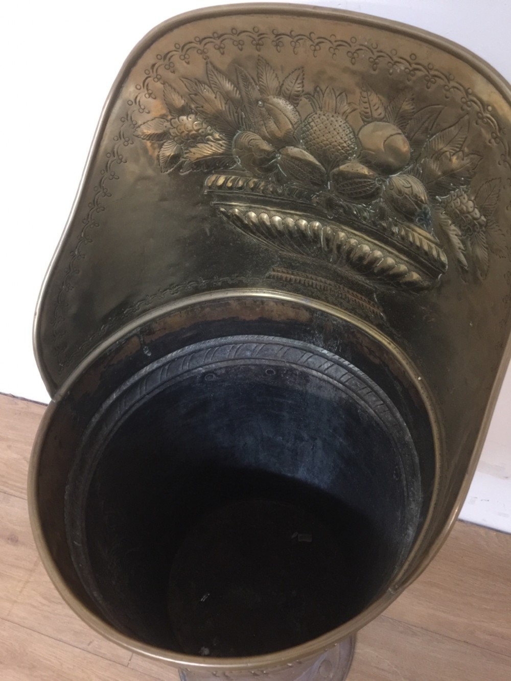 Nineteenth century brass grape hod View VII
