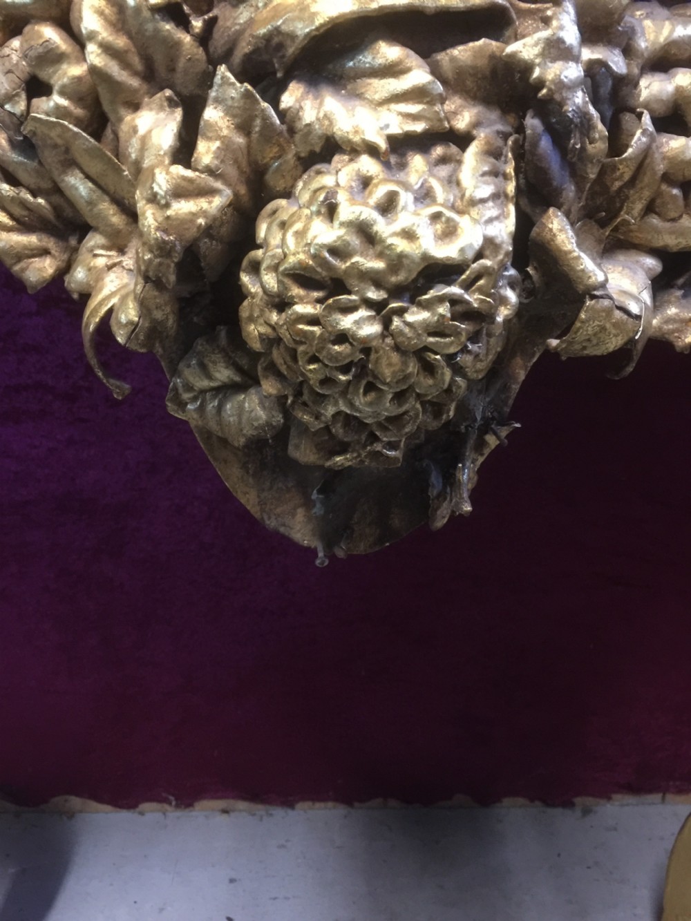 Nineteenth century gilded console table with white Carrara Marble top View IX