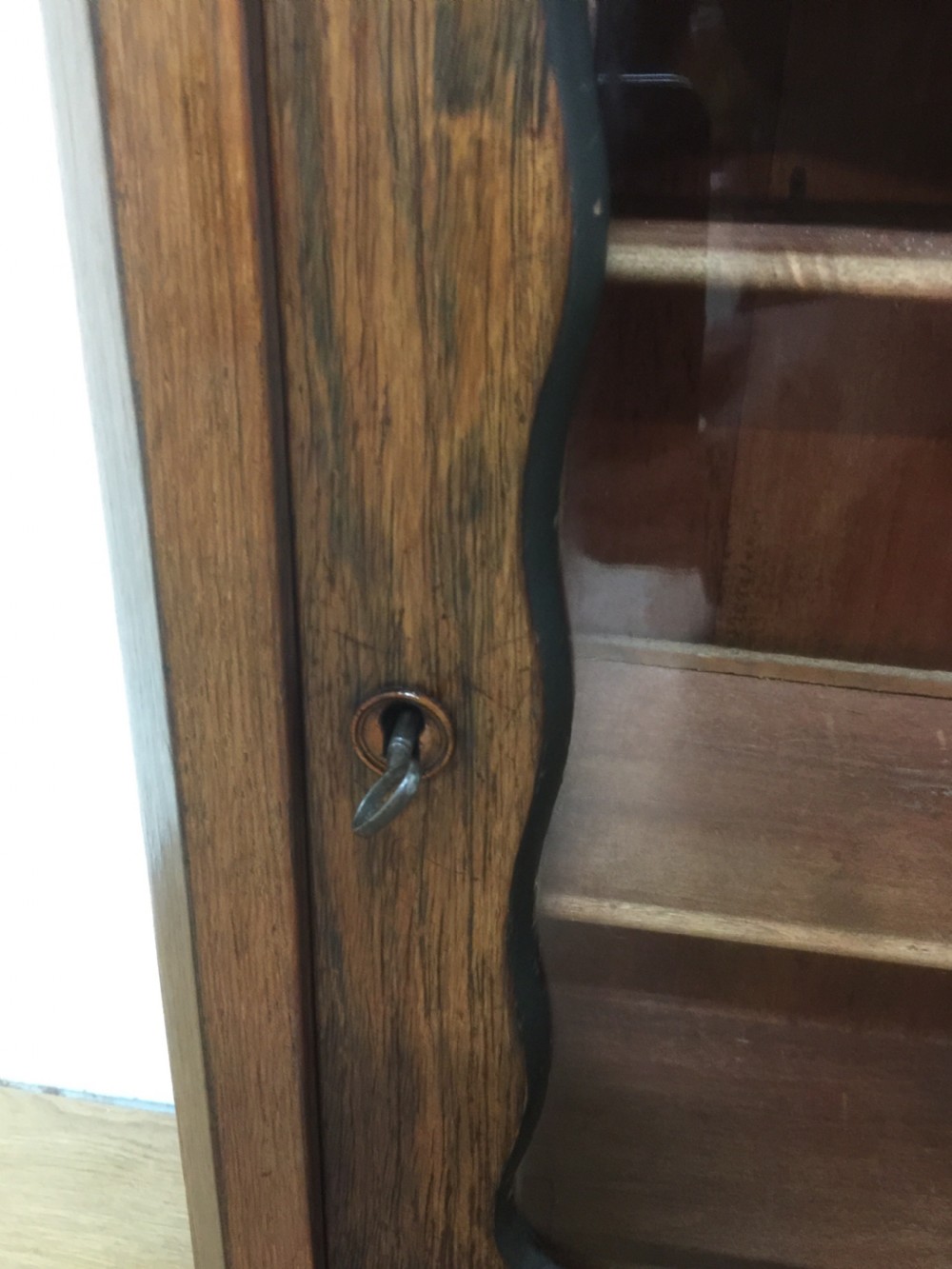 Nineteenth century rosewood salesman’s sample glazed cupboard View III