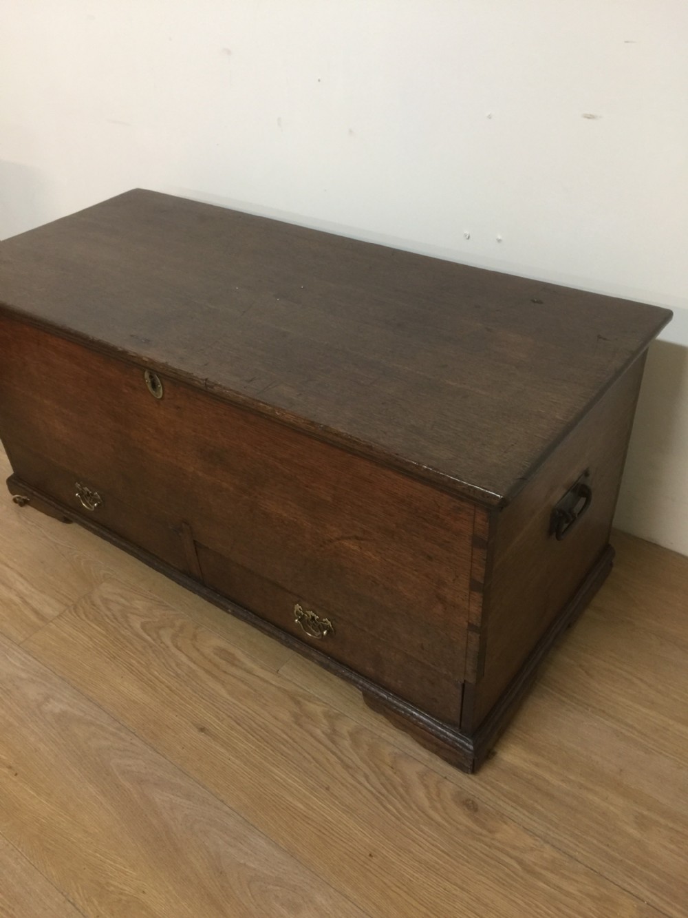 Nineteenth century two drawer oak mule chest  View II