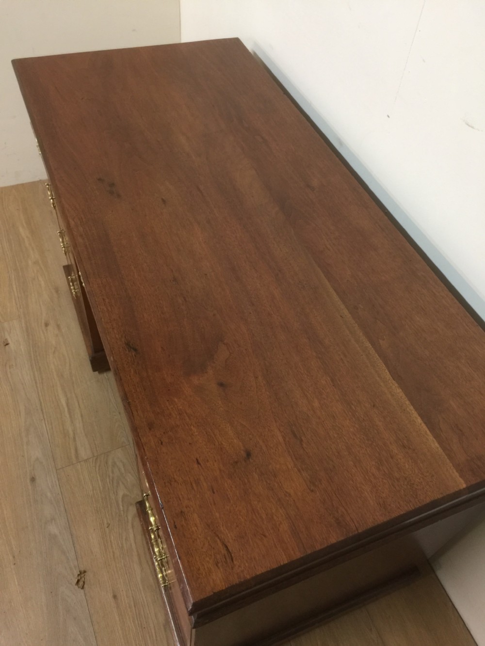 Nineteenth century solid walnut twin pedestal desk   View IV