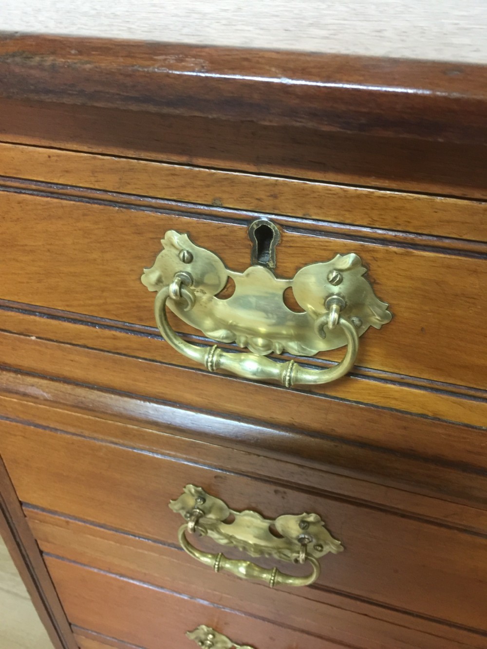 Nineteenth century solid walnut twin pedestal desk   View VI