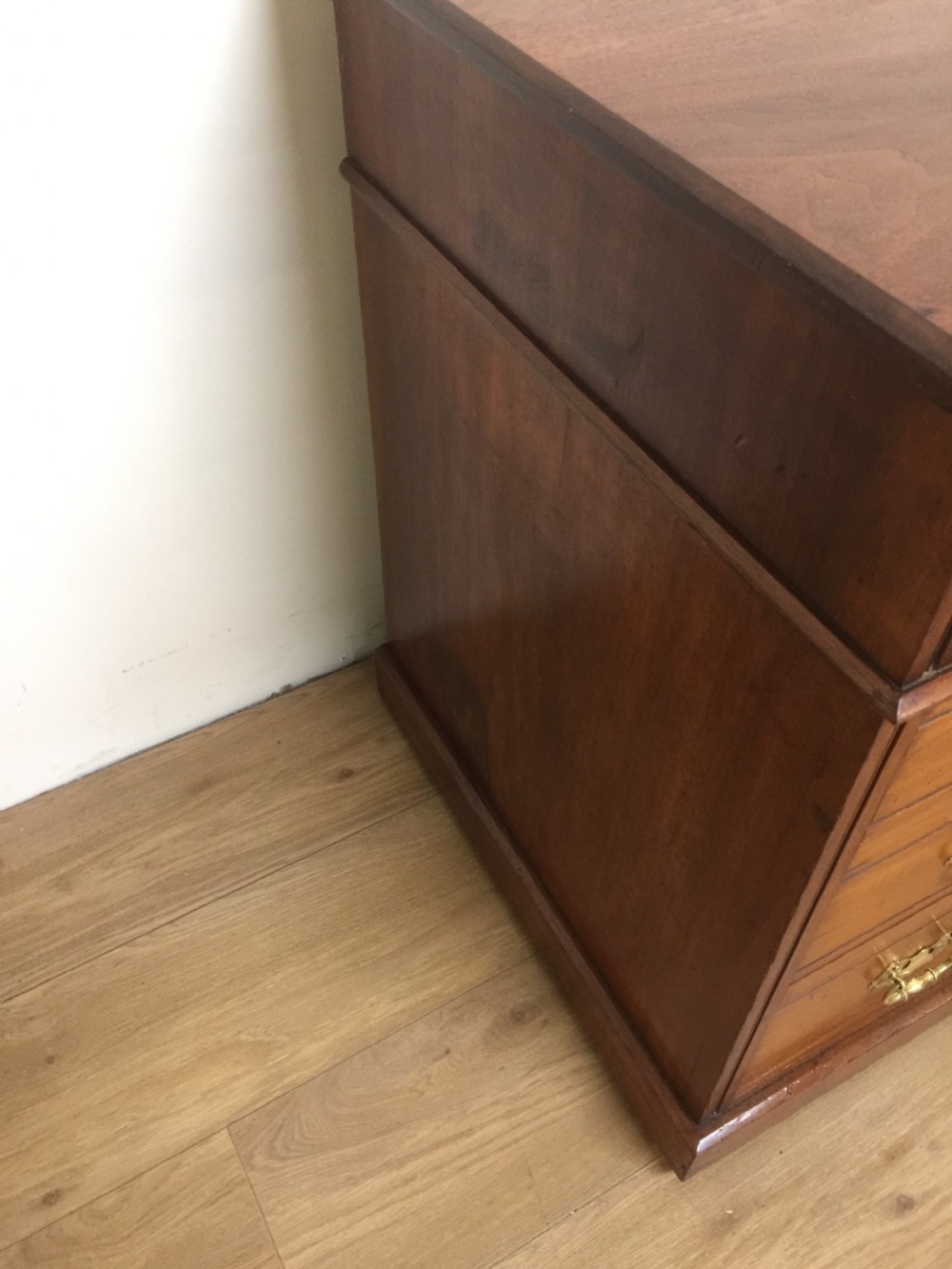 Nineteenth century solid walnut twin pedestal desk   View IX