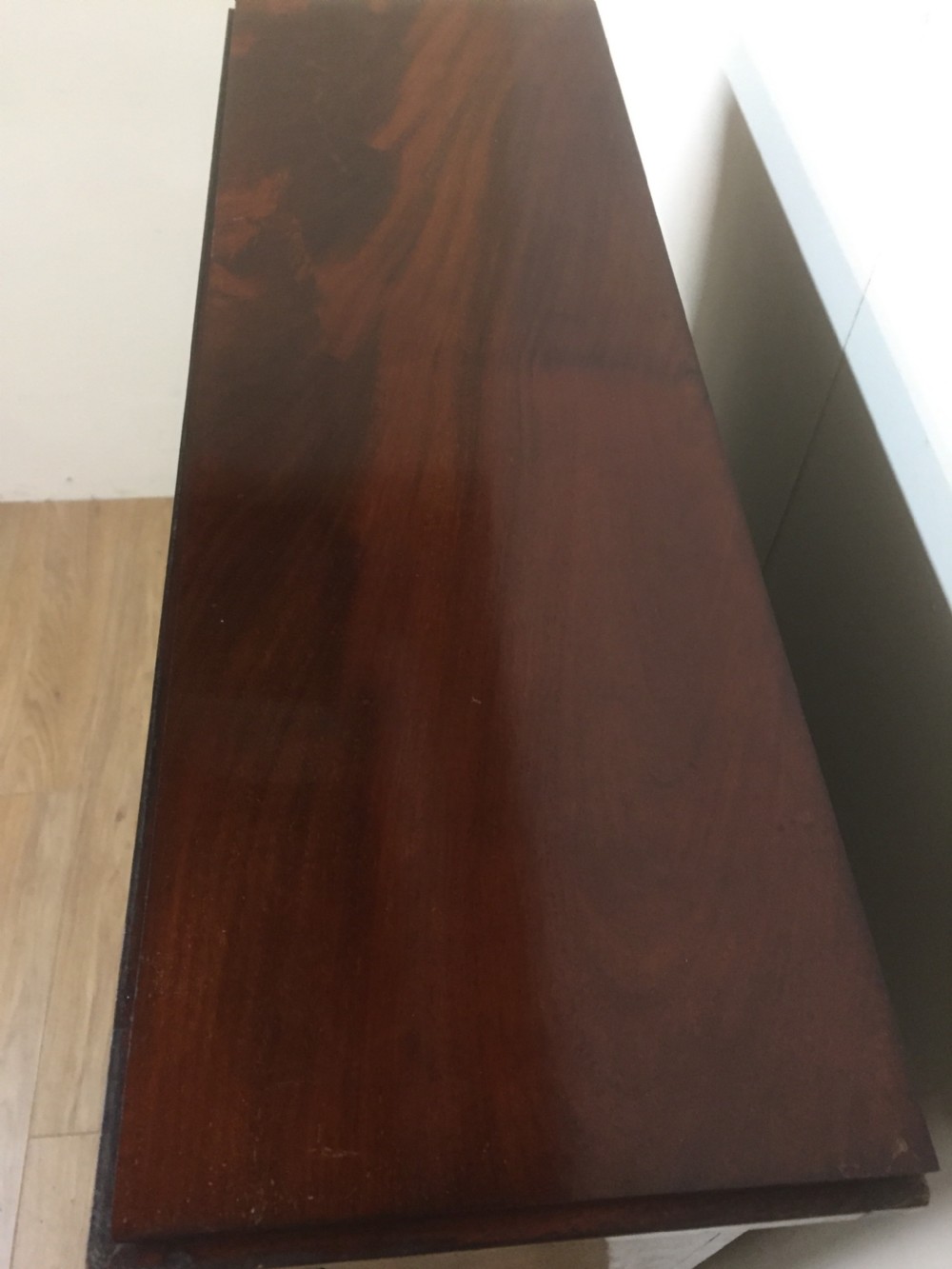 Nineteenth century mahogany freestanding glazed narrow bookcase View VI