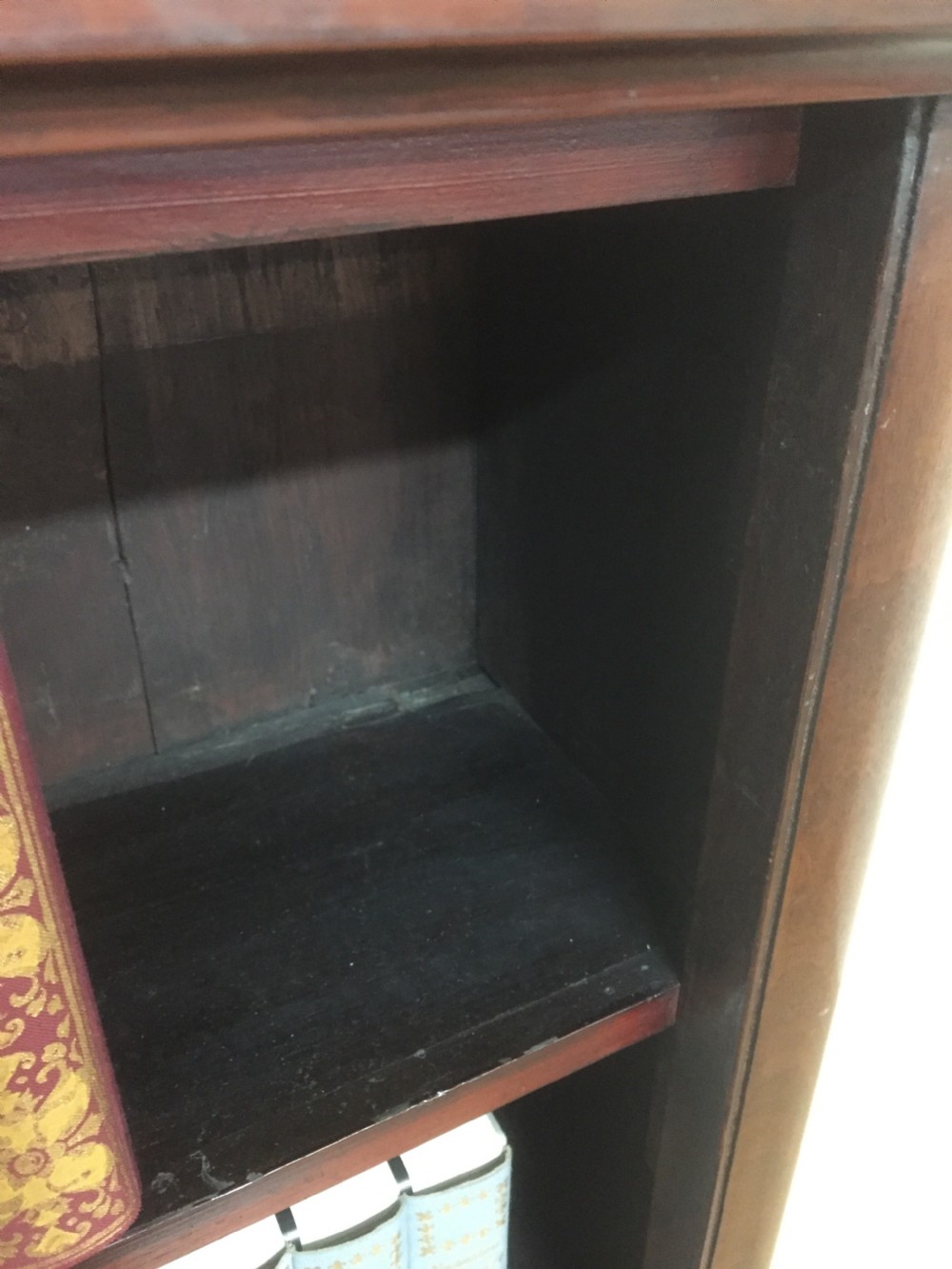 Nineteenth century mahogany freestanding glazed narrow bookcase View VIII