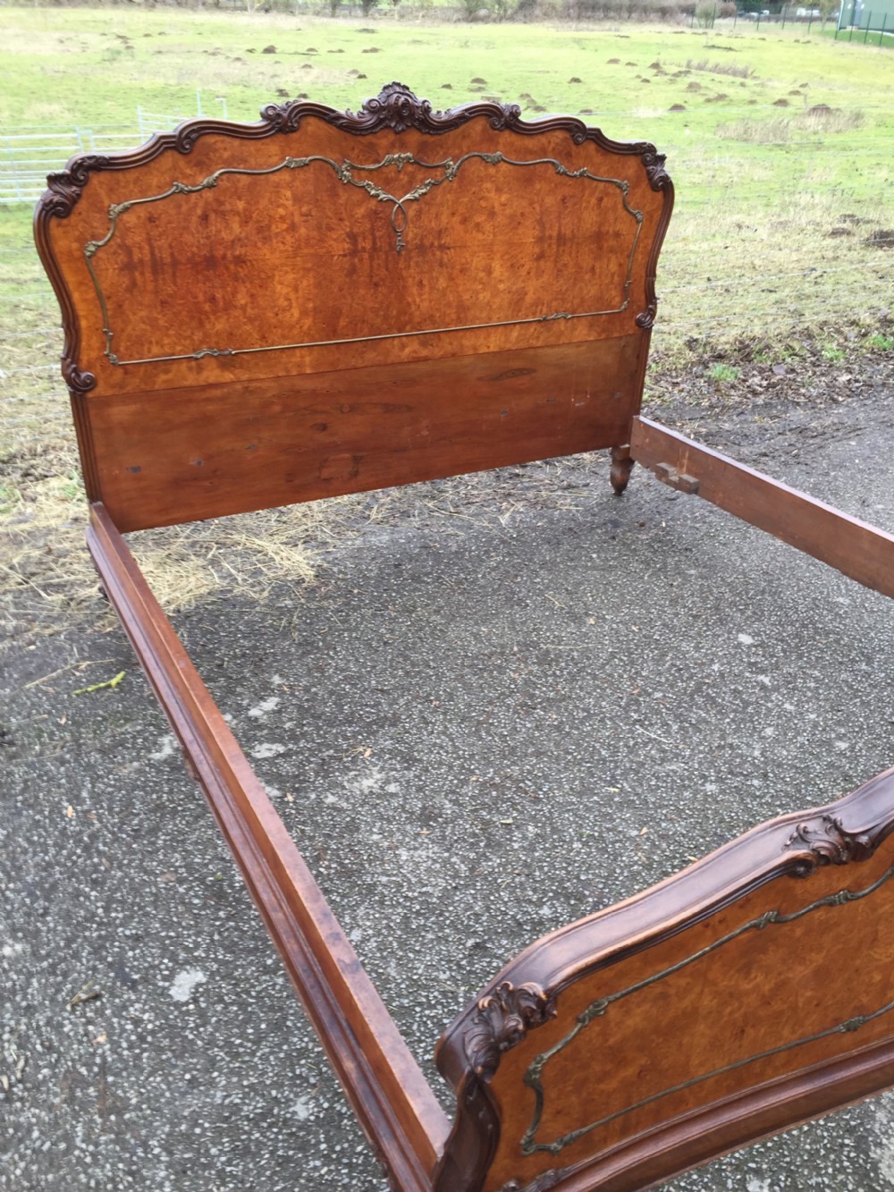 Burr walnut king size bed circa 1920  View V