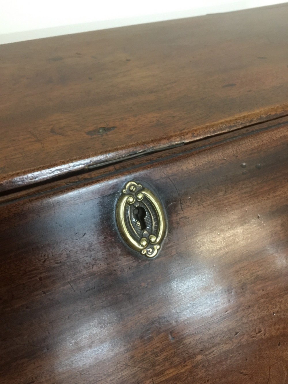 Small nineteenth century mahogany bureau  View III
