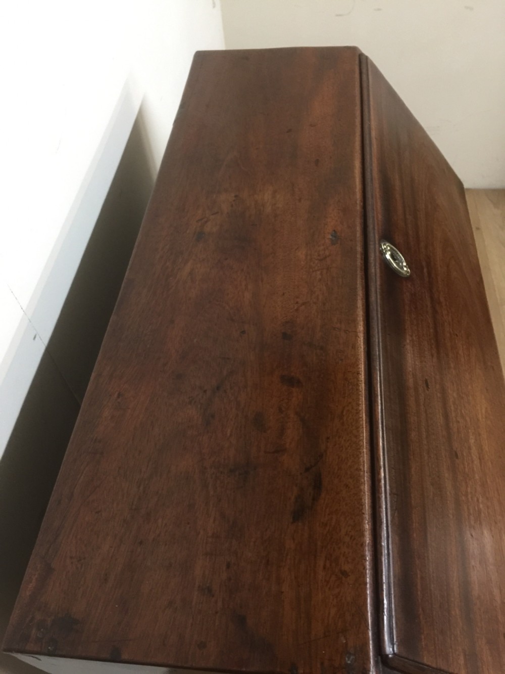 Small nineteenth century mahogany bureau  View V
