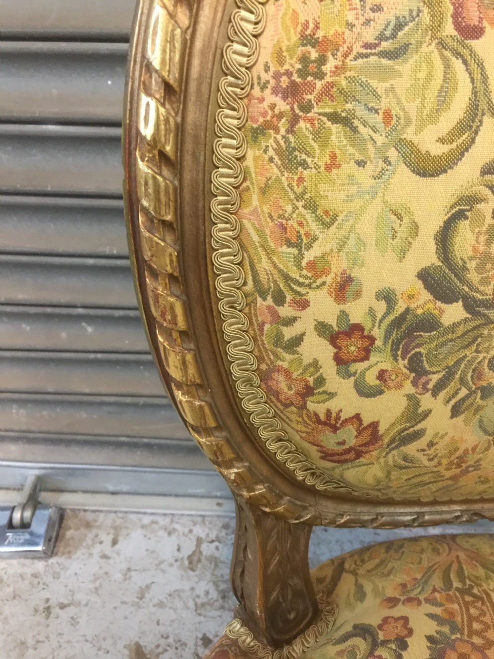 Pair of nineteenth century gilded French chairs  View V