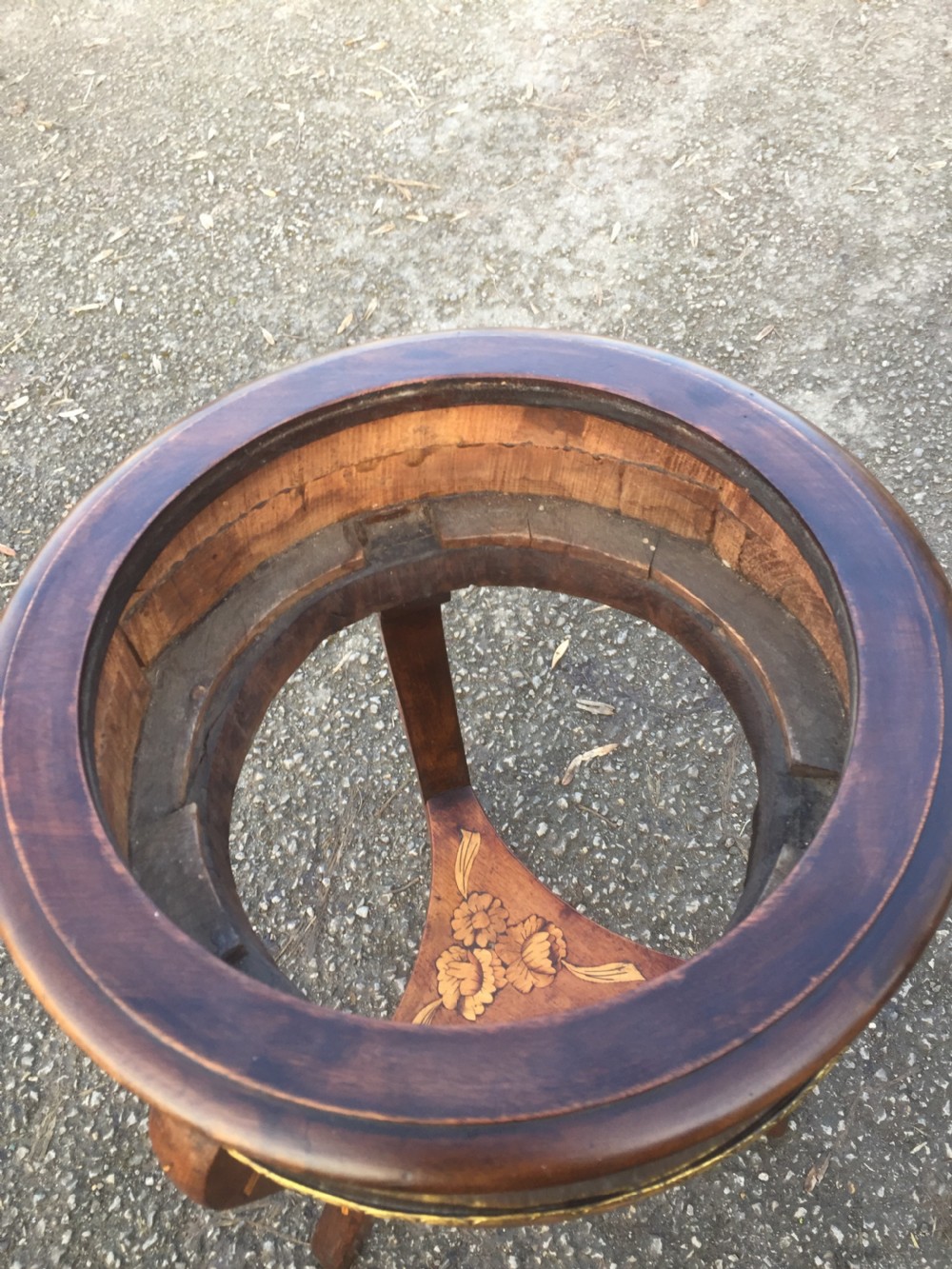 Edwardian Dutch marquetry small jardiniere stand  View VI