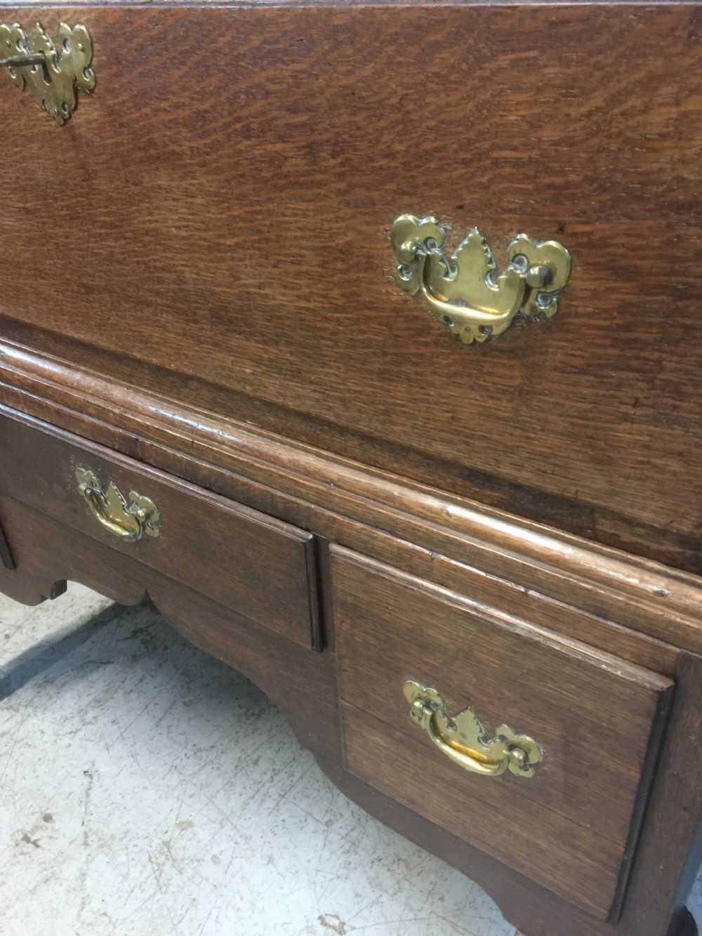 Eighteenth century golden oak chest on stand View V