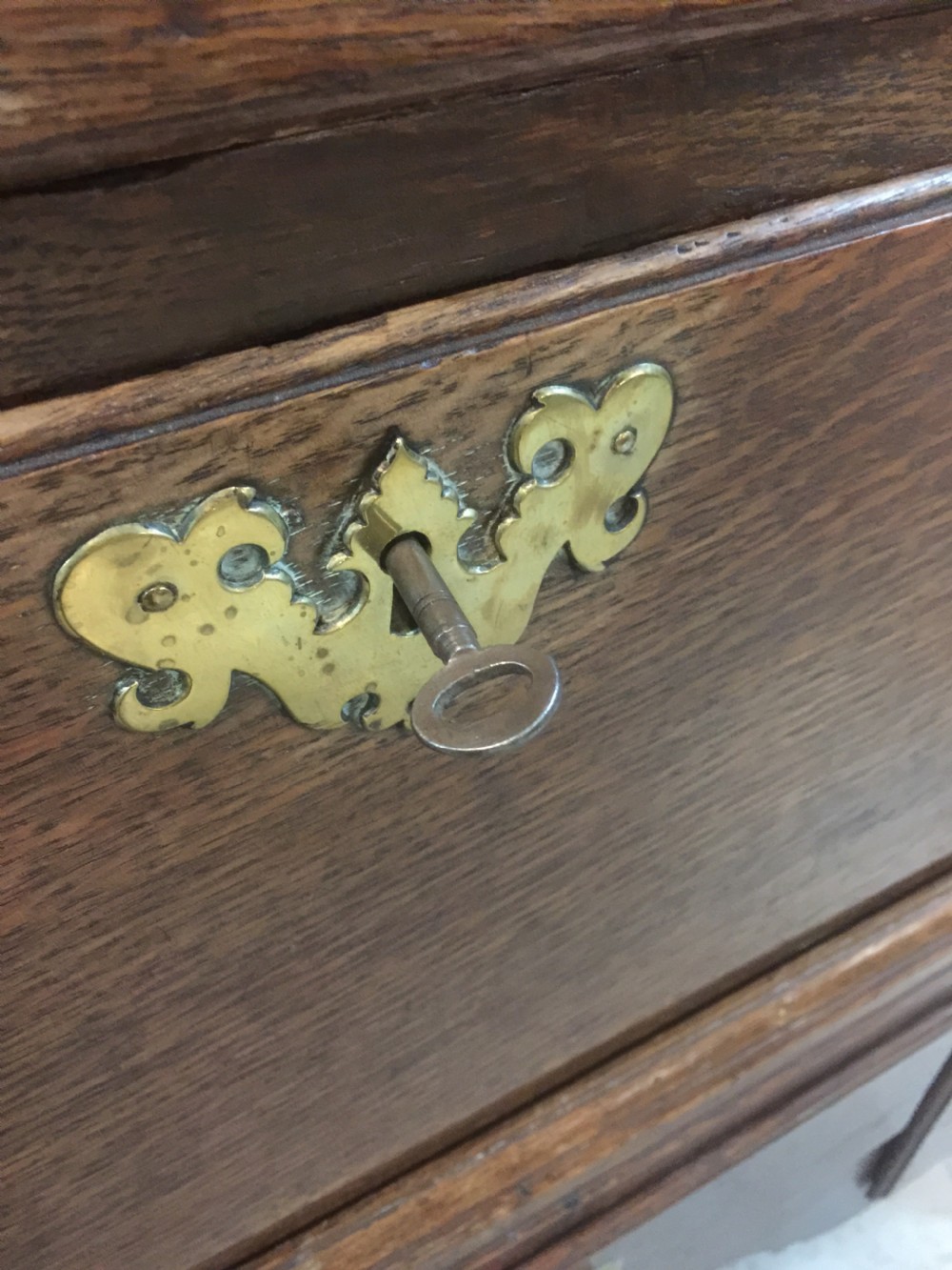 Eighteenth century golden oak chest on stand View XII