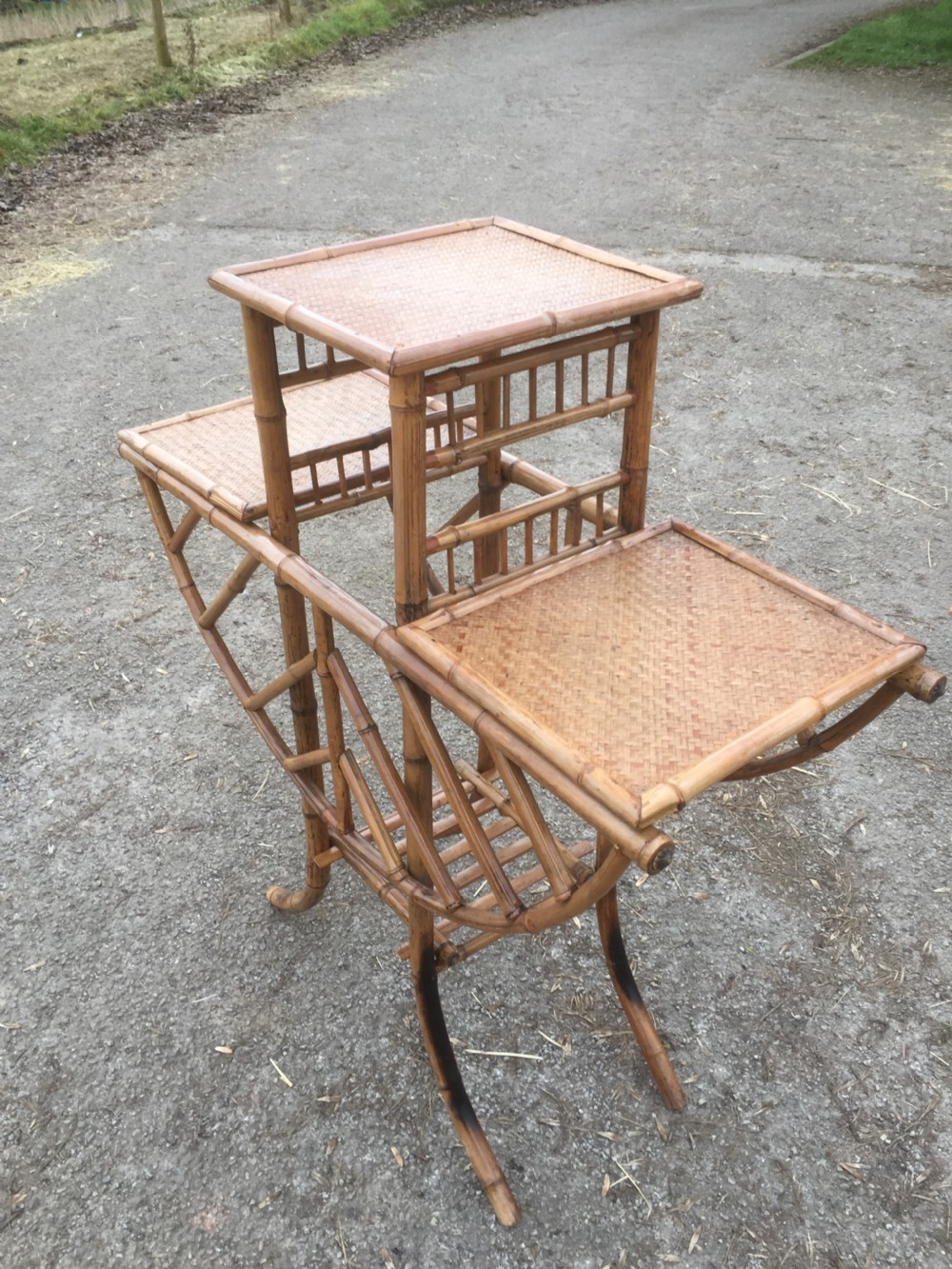 Bamboo art nouveau three tier stand circa 1900 View XIV