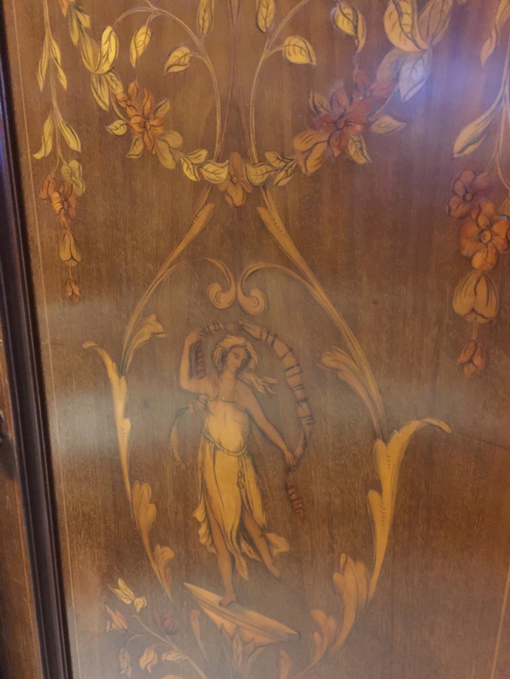 Stunning four door inlaid mahogany country house wardrobe circa 1890 View III