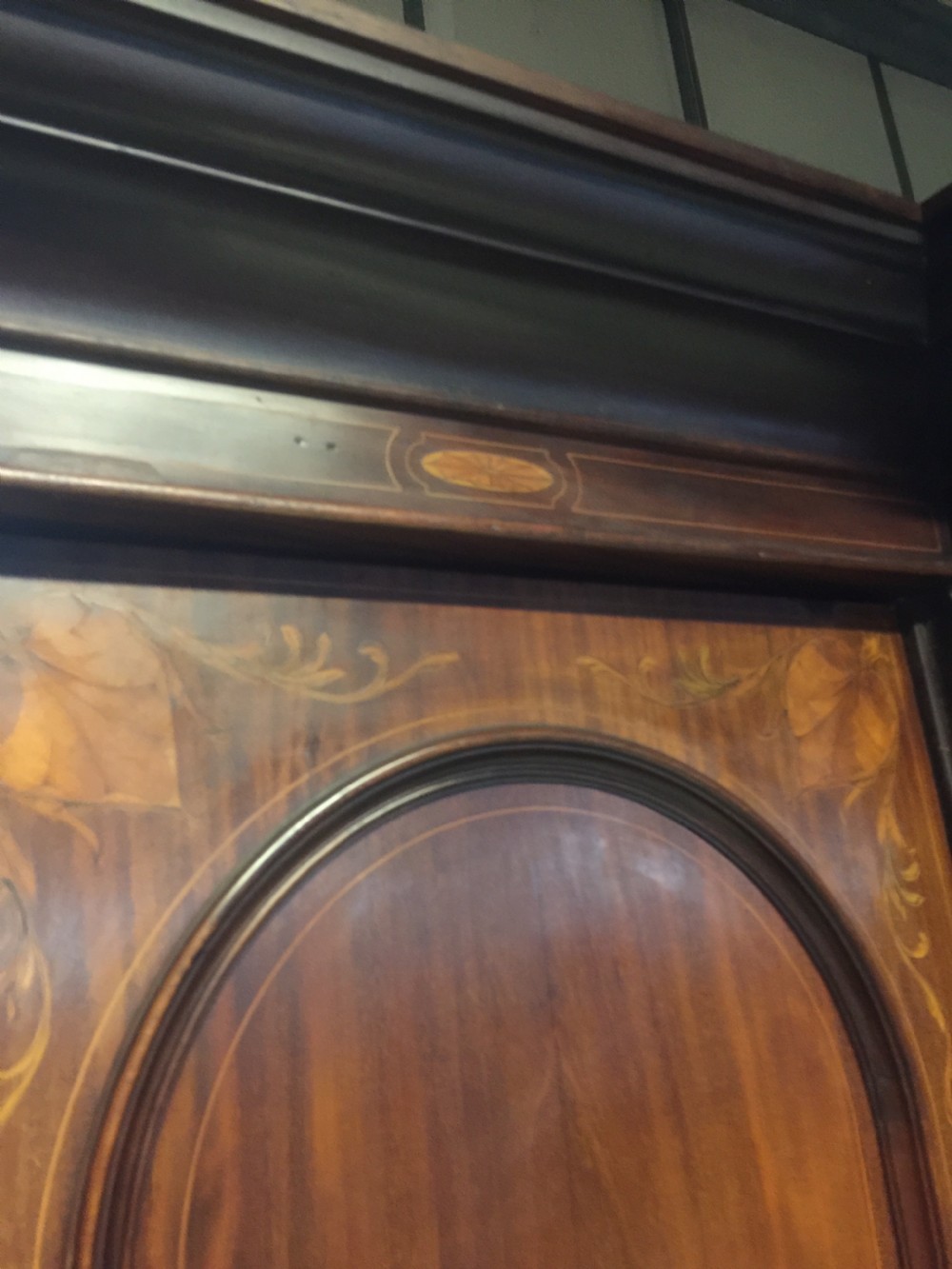 Stunning four door inlaid mahogany country house wardrobe circa 1890 View V