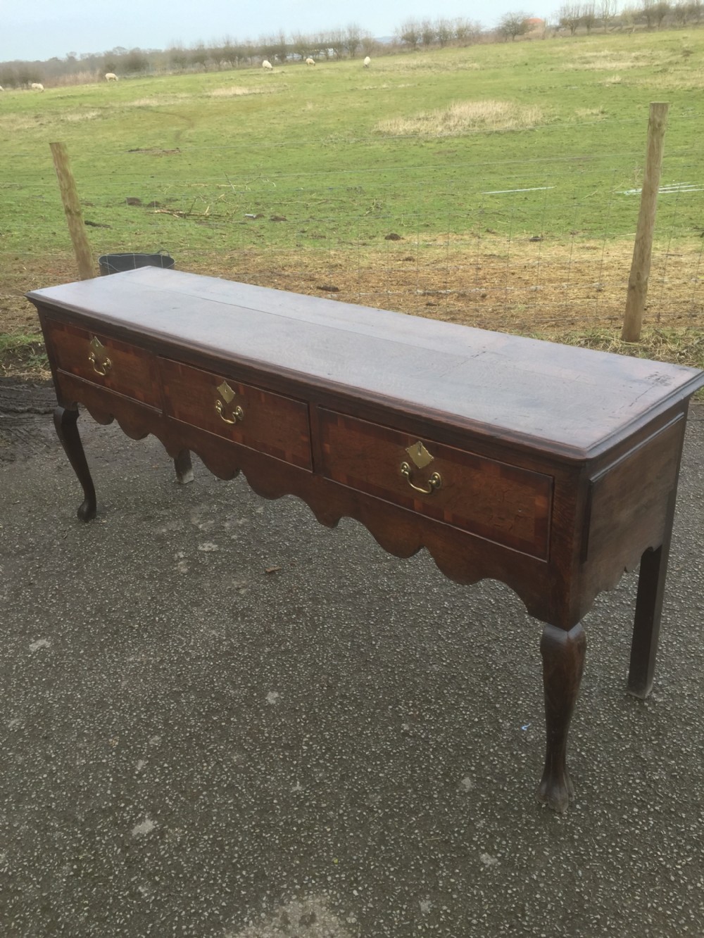 Eighteenth century oak dresser base circa 1770