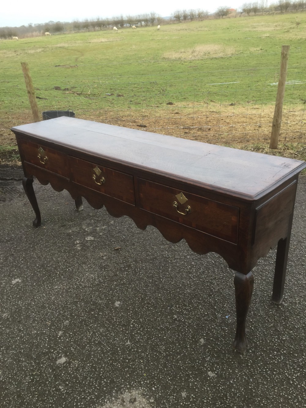 Eighteenth century oak dresser base circa 1770 View IV