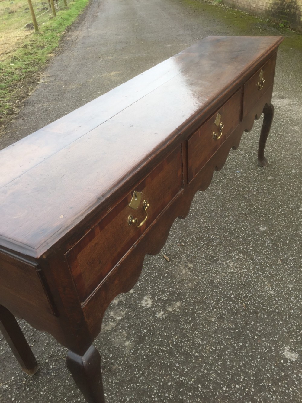 Eighteenth century oak dresser base circa 1770 View VIII
