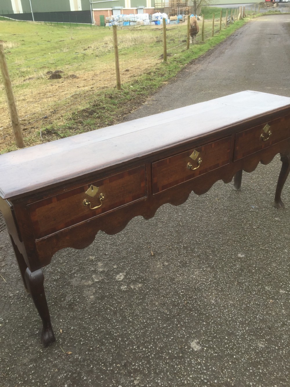 Eighteenth century oak dresser base circa 1770 View X