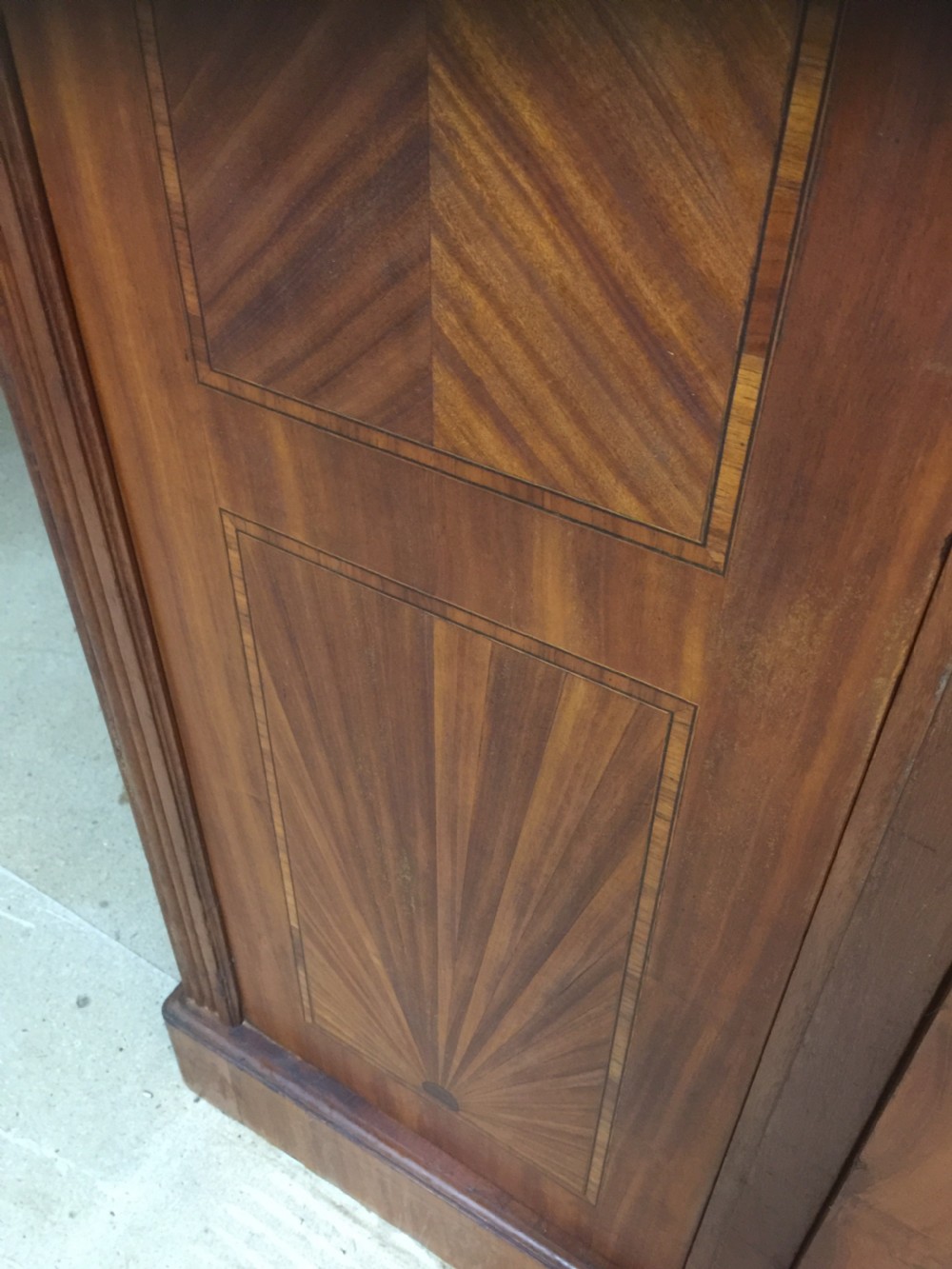 Edwardian French triple wardrobe with ormolu decoration circa 1900 View VI