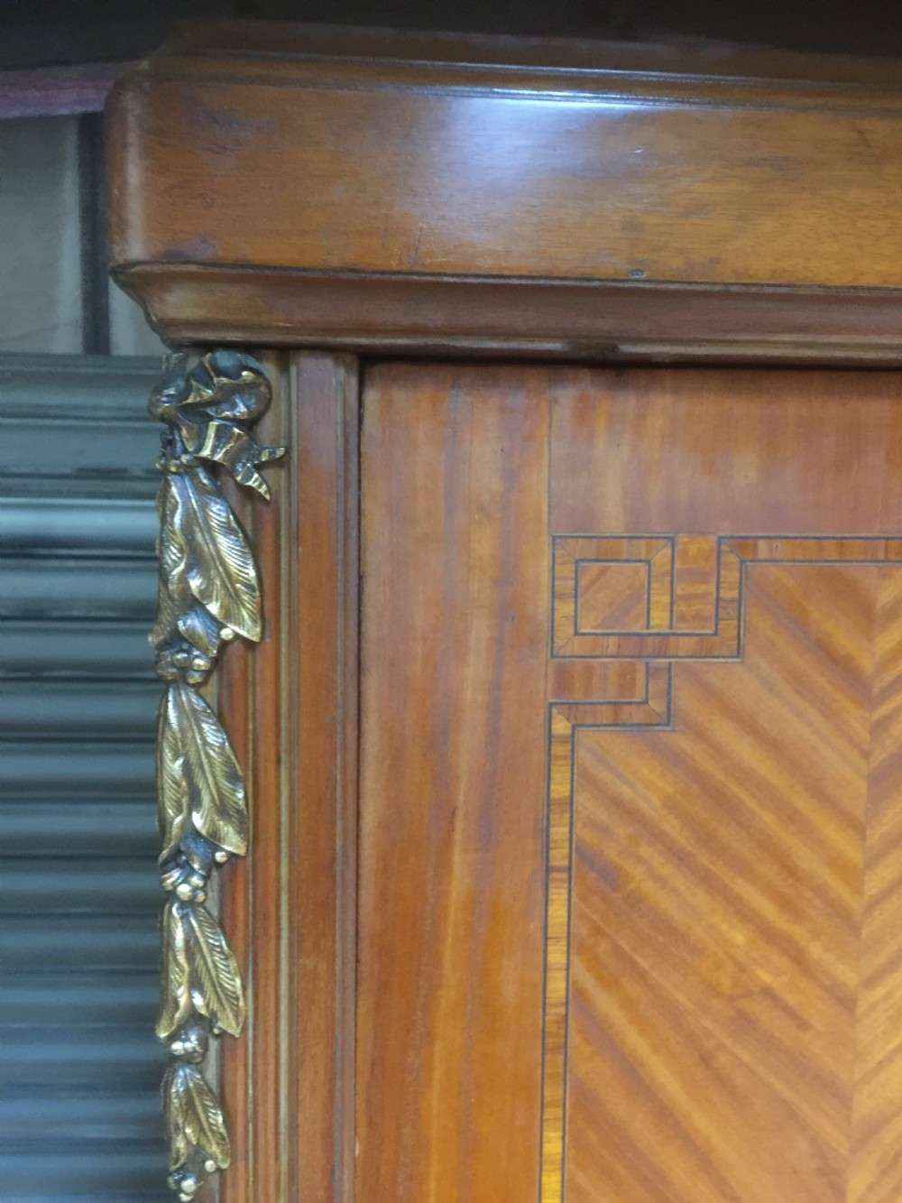 Edwardian French triple wardrobe with ormolu decoration circa 1900 View VII
