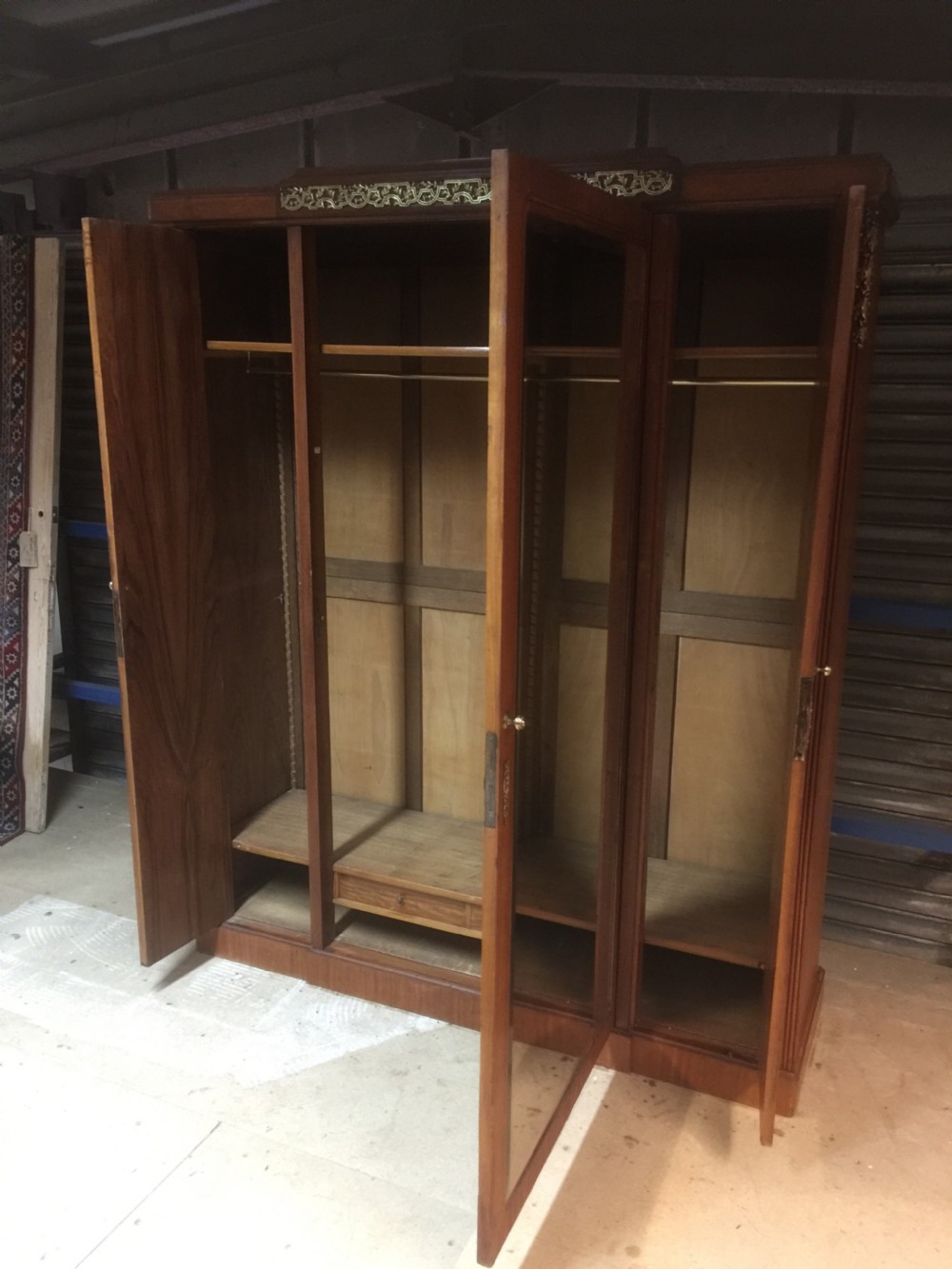 Edwardian French triple wardrobe with ormolu decoration circa 1900 View VIII
