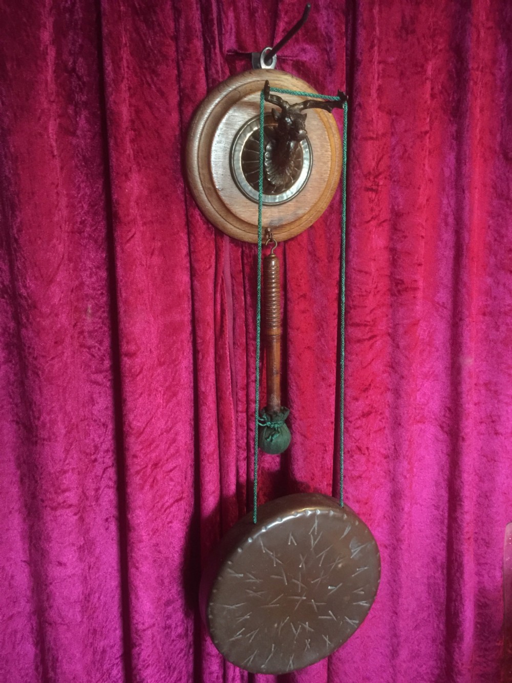 Nineteenth century wall mounted dinner gong  View V