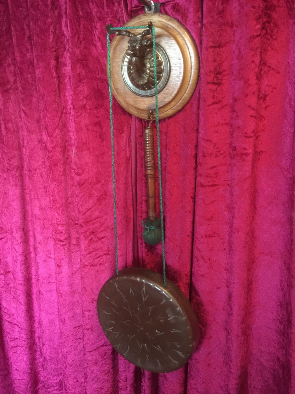 Nineteenth century wall mounted dinner gong  View VI