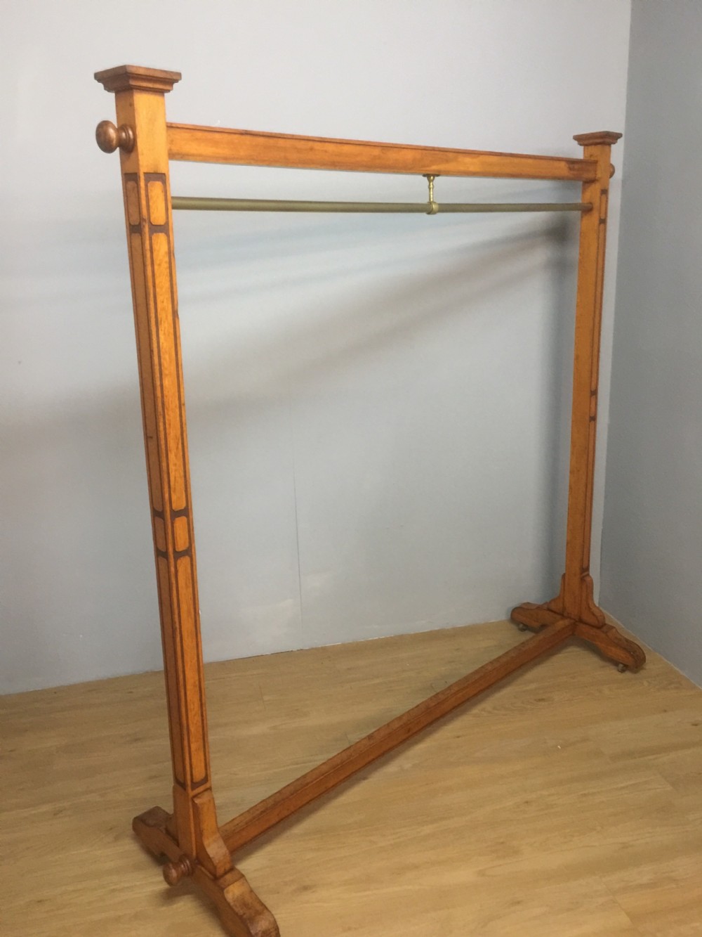 Rare freestanding arts and crafts clothes rail circa 1890