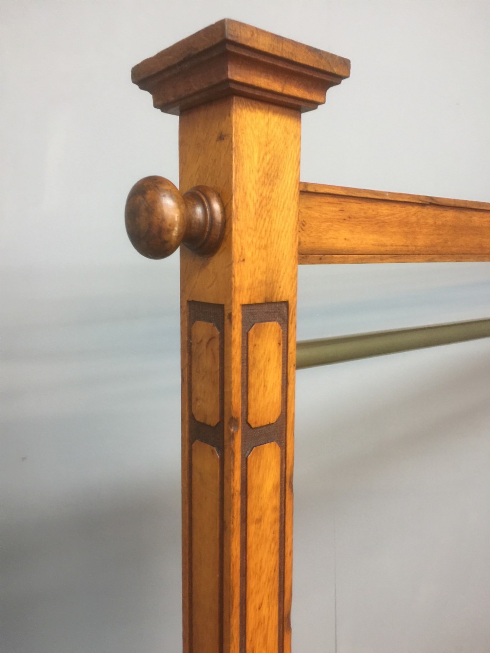 Rare freestanding arts and crafts clothes rail circa 1890 View II