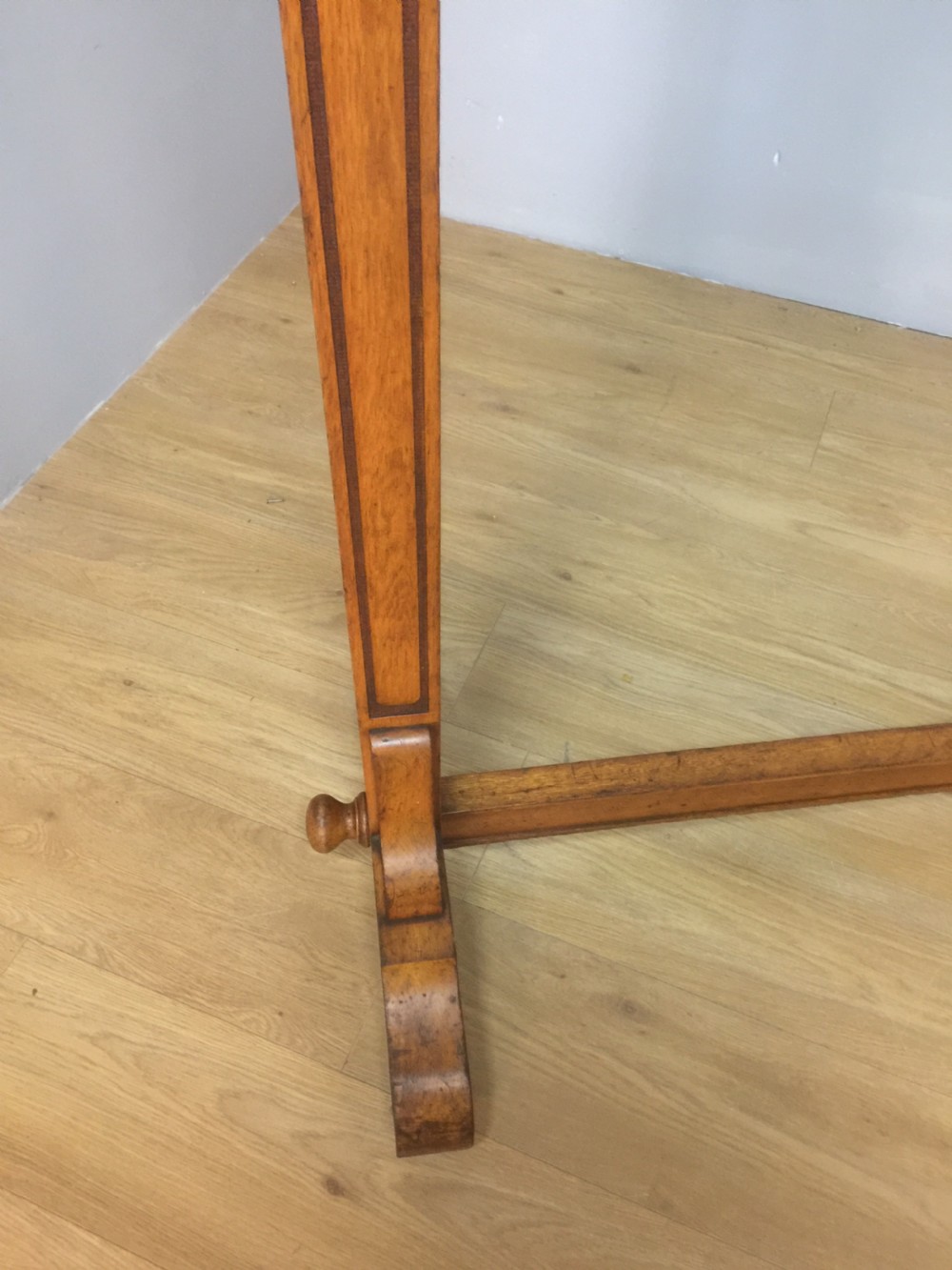 Rare freestanding arts and crafts clothes rail circa 1890 View V