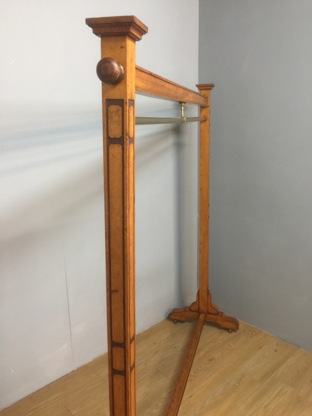 Rare freestanding arts and crafts clothes rail circa 1890 View VII