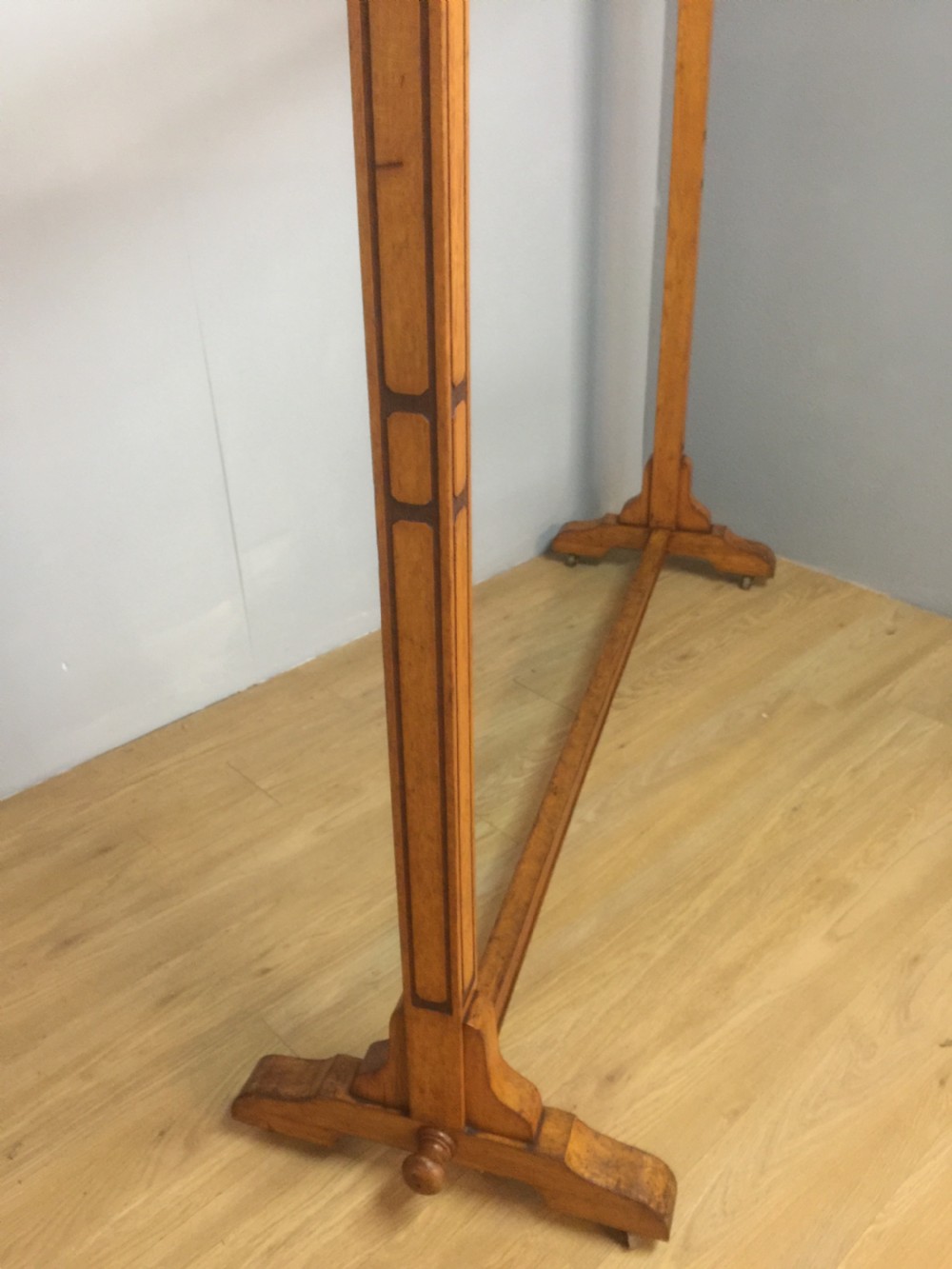 Rare freestanding arts and crafts clothes rail circa 1890 View VIII