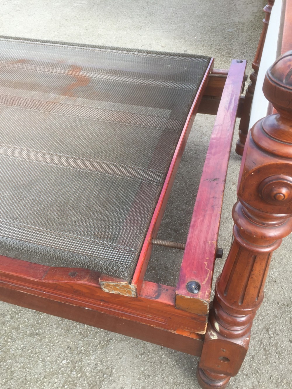Nineteenth century flame mahogany double bed  View XVI