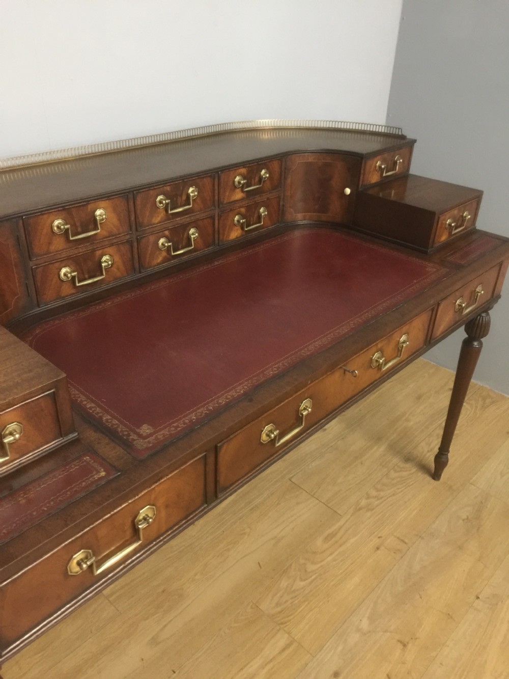Nineteenth century mahogany Carlton House desk View IV